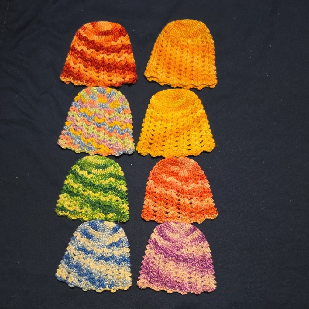 Vibrant Crochet Doll Beanie Collection